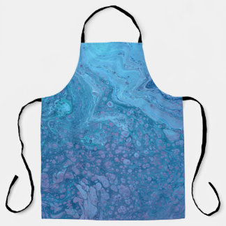 Ocean Breeze 3 Soft Blue Purple Abstract Apron Schort