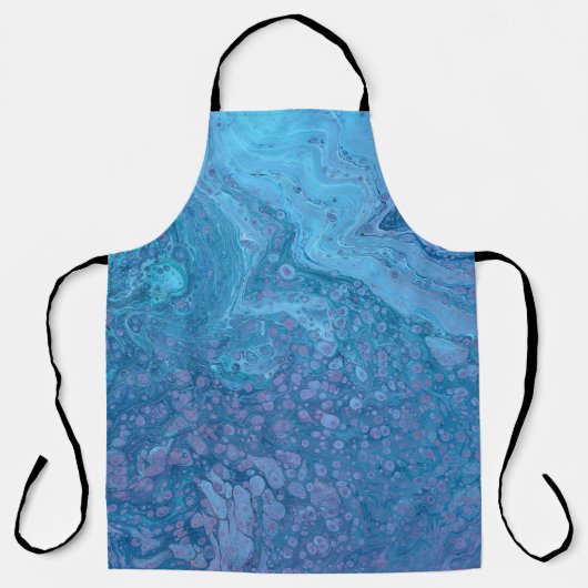 Ocean Breeze 3 Soft Blue Purple Abstract Apron Schort (Voorkant)