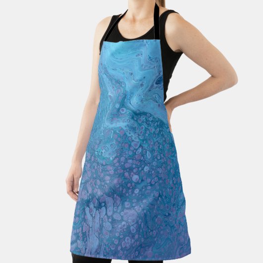 Ocean Breeze 3 Soft Blue Purple Abstract Apron Schort (Insitu)