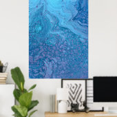 Ocean Breeze 3 Soft Blue Purple Abstract Art Print (Thuiskantoor)