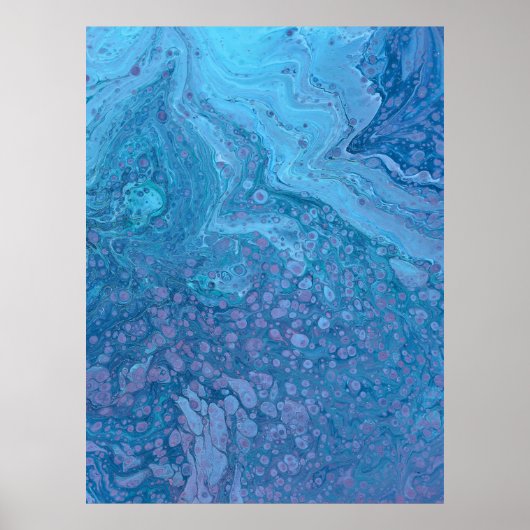 Ocean Breeze 3 Soft Blue Purple Abstract Art Print (Voorkant)