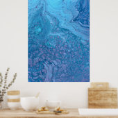 Ocean Breeze 3 Soft Blue Purple Abstract Art Print (Keuken)