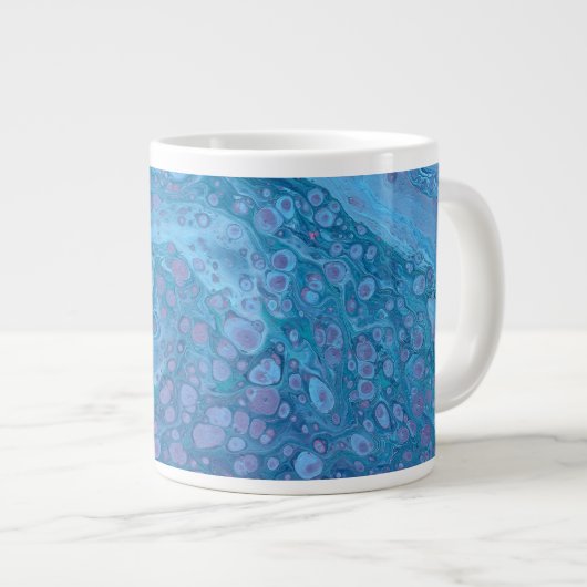 Ocean Breeze 3 Soft Blue Purple Abstract Drink Cup Grote Koffiekop (Voorkant rechts)