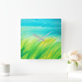 'Ocean Breeze' Abstract Vierkante Klok (Huis)