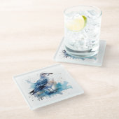 Ocean Breeze: aquarelWSeagull Glazen Onderzetter (Schuin)