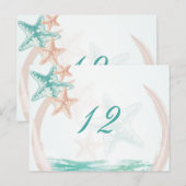 Ocean Breeze Beach bruiloft Table Number Briefkaart (Voorkant / Achterkant)