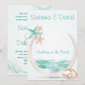 Ocean Breeze Beach Wedding Kaart (Voorkant / Achterkant)