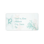 Ocean Breeze Beach Wedding Monogram Etiket (Voorkant)