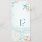 Ocean Breeze Beach Wedding Rack Kaart (Voorkant / Achterkant)