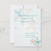 Ocean Breeze Beach Wedding RSVP Kaartje (Achterkant)