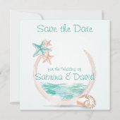 Ocean Breeze Beach Wedding Save the Date (Voorkant)
