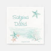 Ocean Breeze Beach Wedding Servetten (Voorkant)