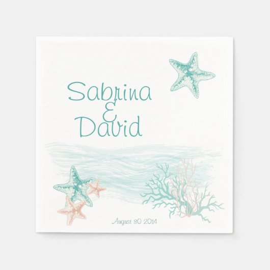 Ocean Breeze Beach Wedding Servetten (Voorkant)