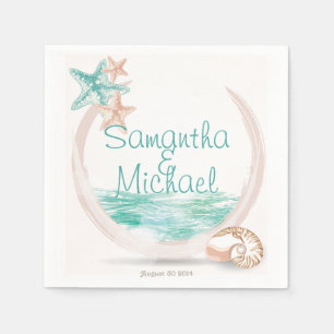 Ocean Breeze Beach Wedding Servetten