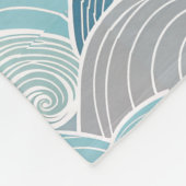 Ocean Breeze Blue & Grey Wave Fleece Throw (Hoek)