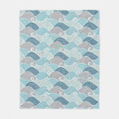 Ocean Breeze Blue & Grey Wave Fleece Throw Deken (Voorkant)