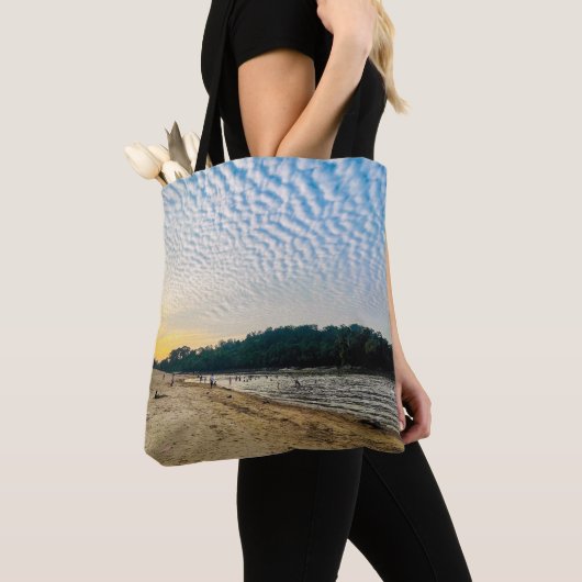 Ocean Breeze Canvas tas - Blue Skies en Beachy Wav (Dichtbij)