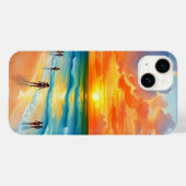 Ocean Breeze en Fiery Skies Case-Mate iPhone Case (Achterkant (horizontaal))