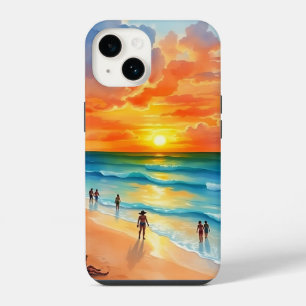 Ocean Breeze en Fiery Skies iPhone 14 Hoesje