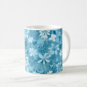Ocean Breeze Floral Turquoise Botanical Koffiemok (Voorkant rechts)