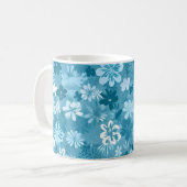 Ocean Breeze Floral Turquoise Botanical Koffiemok (Voorkant links)