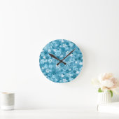 Ocean Breeze Floral Turquoise Botanical Ronde Klok (Huis)