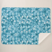 Ocean Breeze Floral Turquoise Botanical Sherpa Deken (Voorkant (horizontaal))