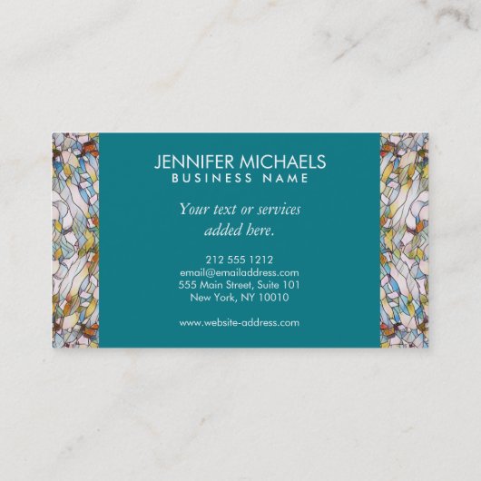 Ocean Breeze Glas in lood Haarstylist Visitekaartje (Achterkant)