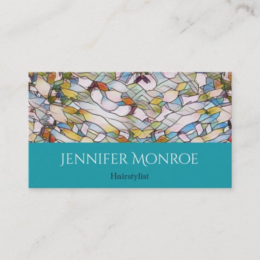 Ocean Breeze Glas in lood Haarstylist Visitekaartje (Voorkant)