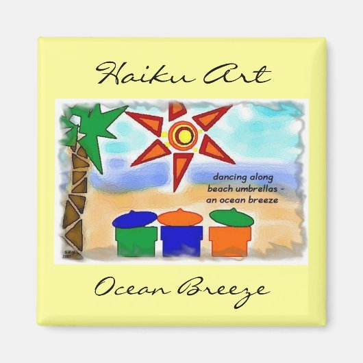 Ocean Breeze Haiku kunstmagneet Magneet (Voorkant)