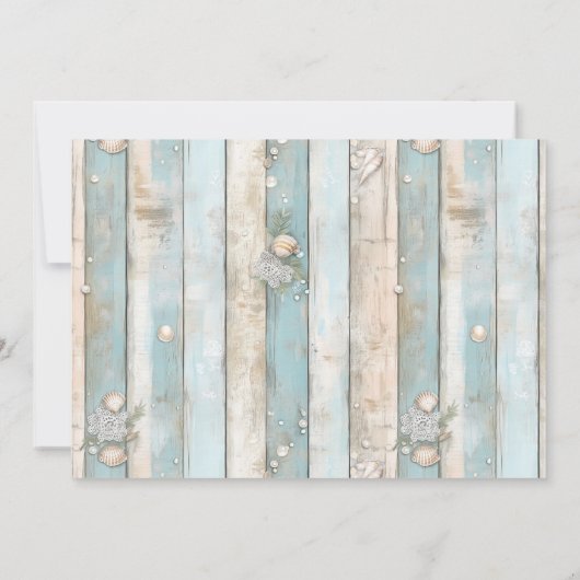 Ocean Breeze Huwelijksuitnodiging Aankondiging (Achterkant)