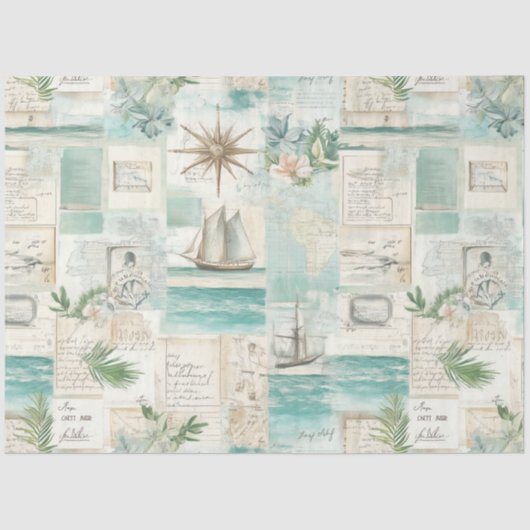Ocean Breeze-patroon Tissuepapier (Voorkant)