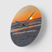 Ocean Breeze Quote met prachtige Sunset Ronde Klok (Hoek)
