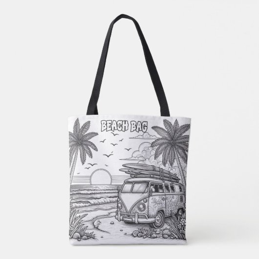 Ocean Breeze Strandkleuring Tote Bag (Achterkant)