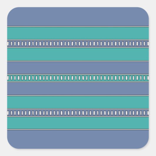 Ocean Breeze Stripes Vierkante Sticker (Voorkant)