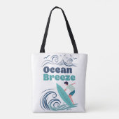 Ocean Breeze Surf Art Canvas tas (Achterkant)