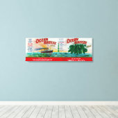 Ocean Breeze Sweet Peas Label Canvas Afdruk (Insitu (Houten vloer))