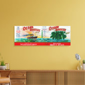 Ocean Breeze Sweet Peas Label Canvas Afdruk (Insitu (Woonkamer))