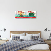 Ocean Breeze Sweet Peas Label Canvas Afdruk (Insitu (Slaapkamer))
