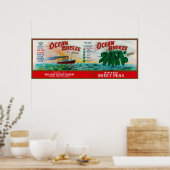 Ocean Breeze Sweet Peas Label Poster (Keuken)