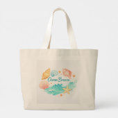 Ocean Breeze Tote Bag – Schelp en Golf Strand D (Achterkant)