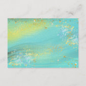 Ocean Breeze Tropisch Goud Bloemen Bruiloft info Informatiekaartje (Achterkant)