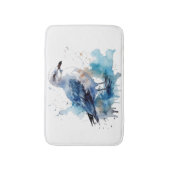 Ocean Breeze: Waterverf Zeemeeuw Badmat (Voorkant Verticaal)