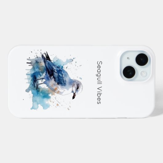 Ocean Breeze: Waterverf Zeemeeuw Case-Mate iPhone Case (Achterkant (horizontaal))