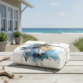 Ocean Breeze: Waterverf Zeemeeuw Fleece Deken