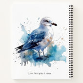Ocean Breeze: Waterverf Zeemeeuw Notitieboek (Achterkant)