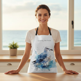 Ocean Breeze: Waterverf Zeemeeuw Schort