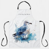 Ocean Breeze: Waterverf Zeemeeuw Schort (Voorkant)