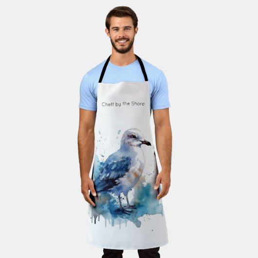 Ocean Breeze: Waterverf Zeemeeuw Schort (Gedragen)
