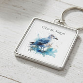 Ocean Breeze: Waterverf Zeemeeuw Sleutelhanger